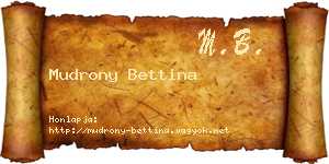 Mudrony Bettina névjegykártya
